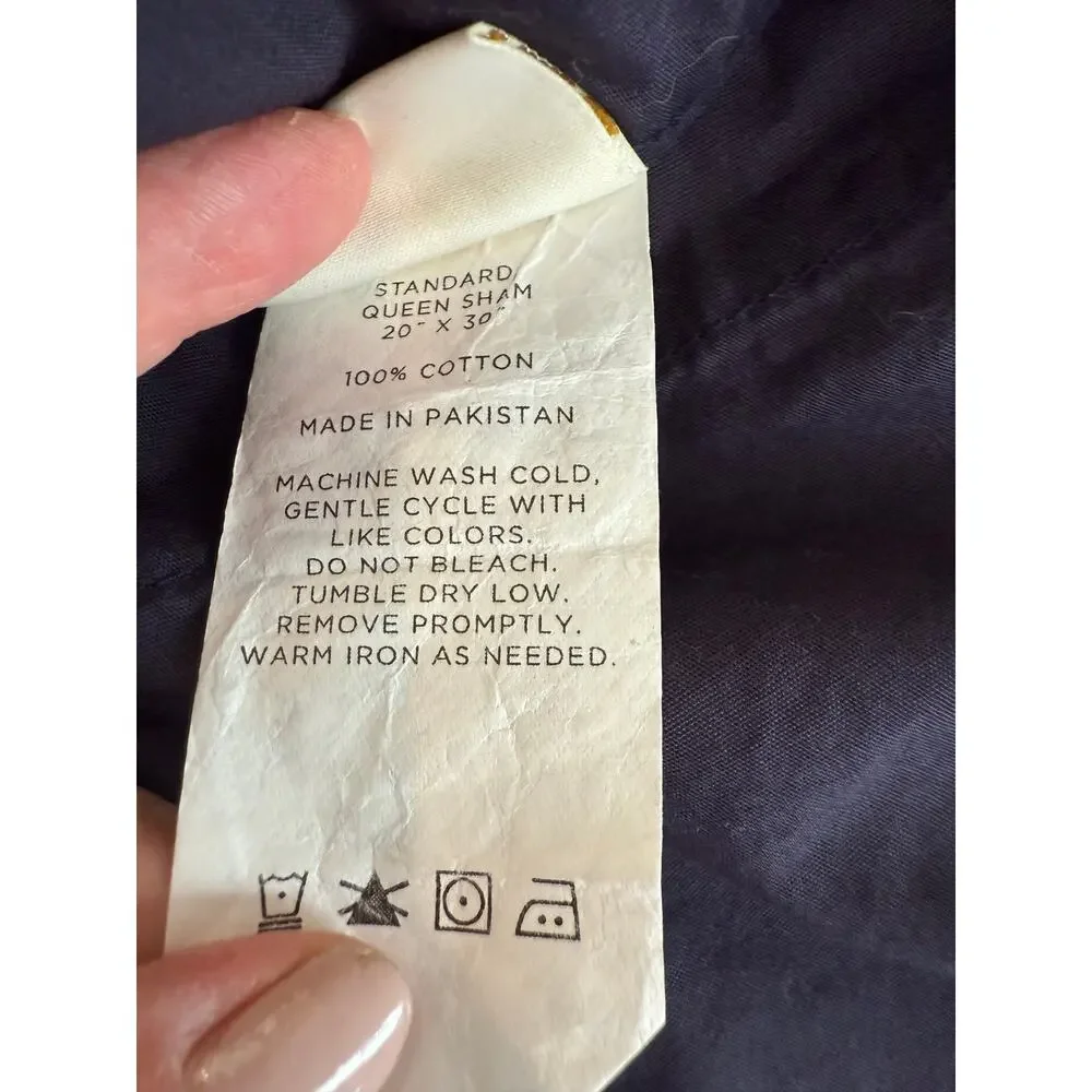 Kate Spade Standard Queen Sham Navy White